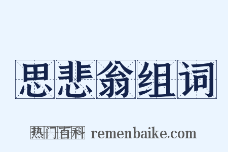 思悲翁组词是什么意思的图片